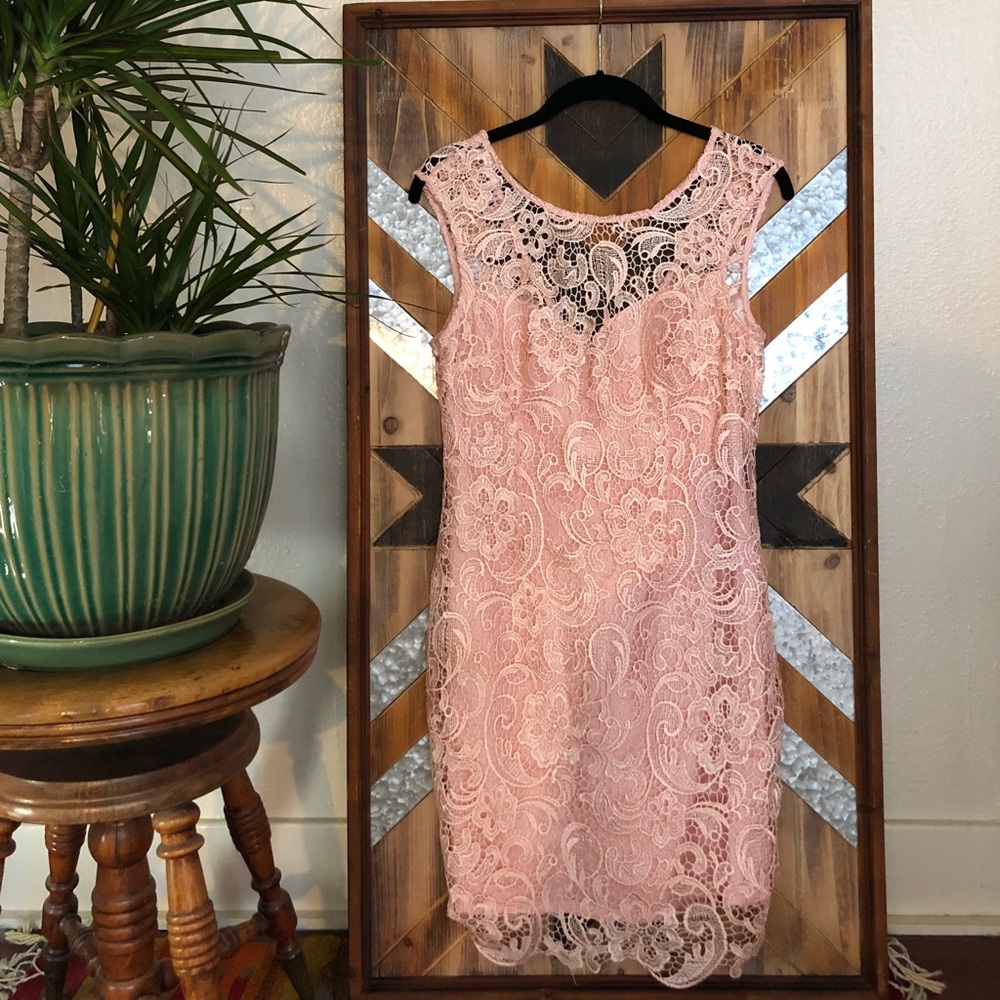 Blush lace dress